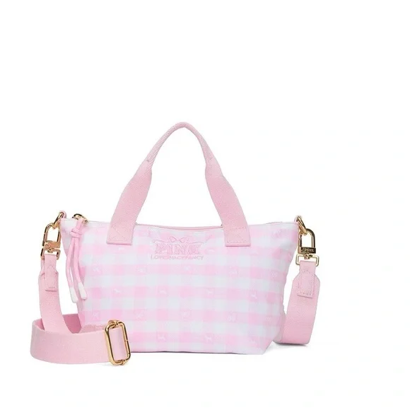 Victoria's Secret Pink Gingham Mini Tote Bag - Picture 2 of 2